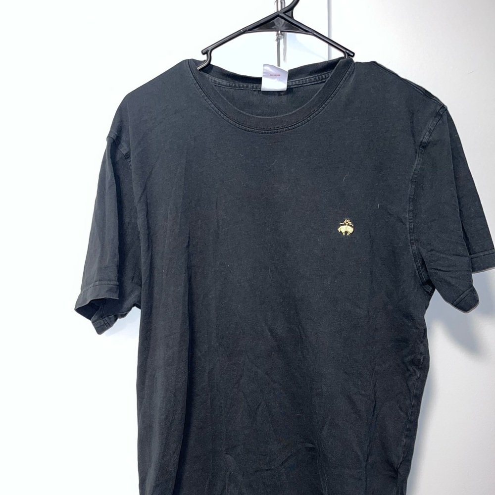 Brooks Brothers Black Short Sleeve Tee with Gold Logo